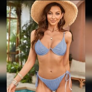 Blue Women's Swimwear Bikini Set